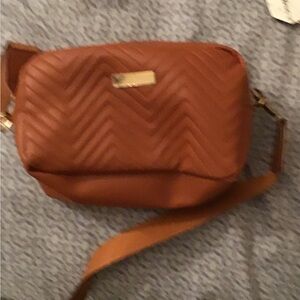 Brown Quilted Crossbody Bag